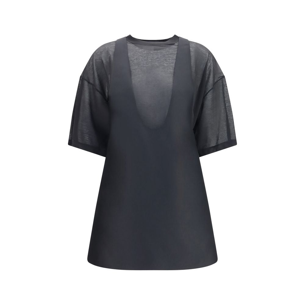 Balenciaga Hybrid Wool Merino and Silk Dress — Black