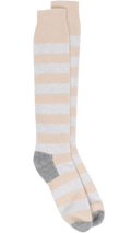 Fedeli Striped Cashmere Socks — Beige