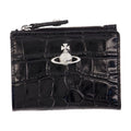 Vivienne Westwood Crocodile-Embossed Calfskin Card Case — Black
