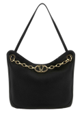 Valentino Garavani Gold-Chain Embellished Shoulder Bag — Black