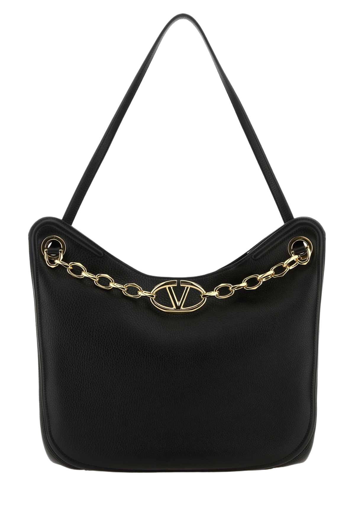 Valentino Garavani Gold-Chain Embellished Shoulder Bag — Black