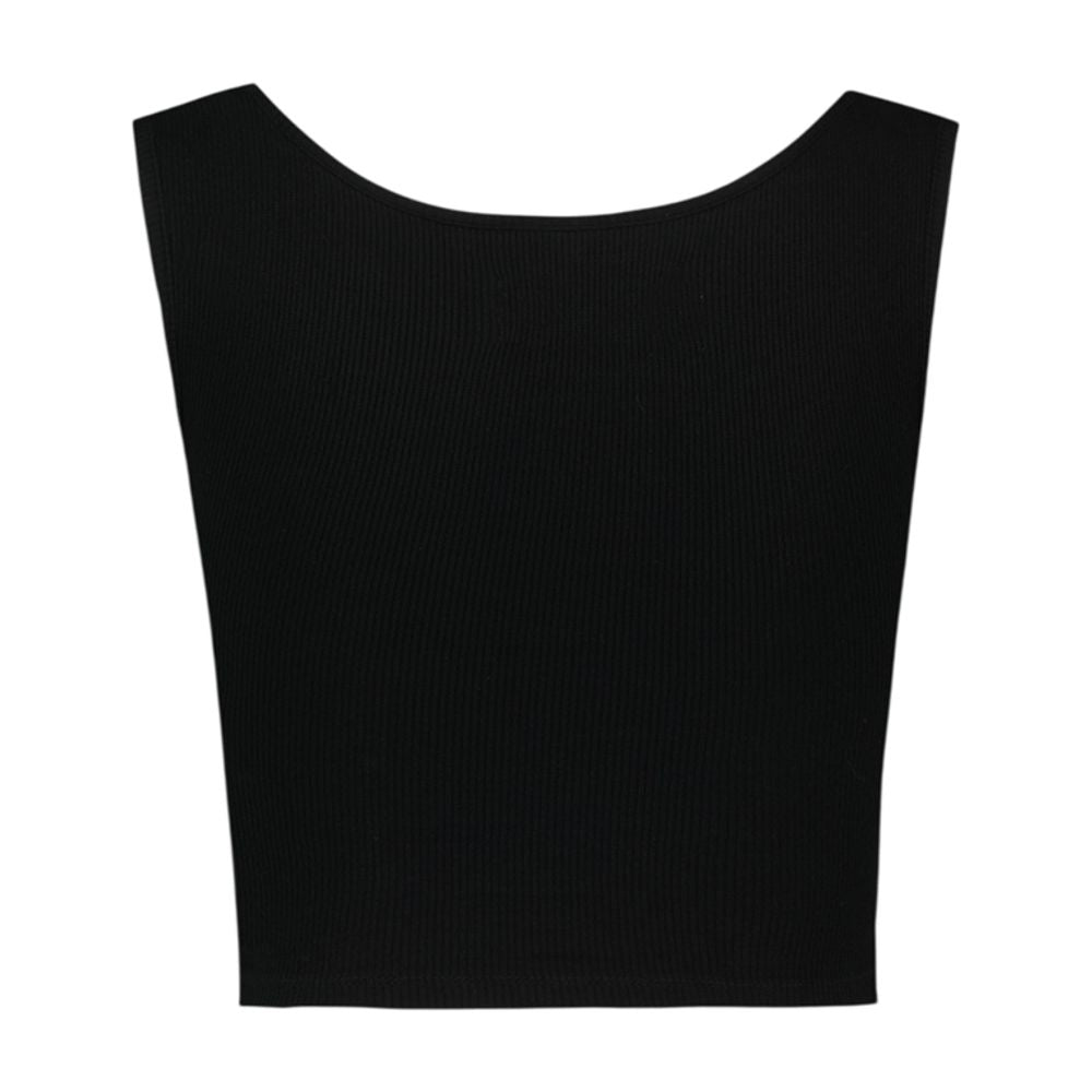 Vivienne Westwood Cropped Ribbed Viscose Tank Top — Black