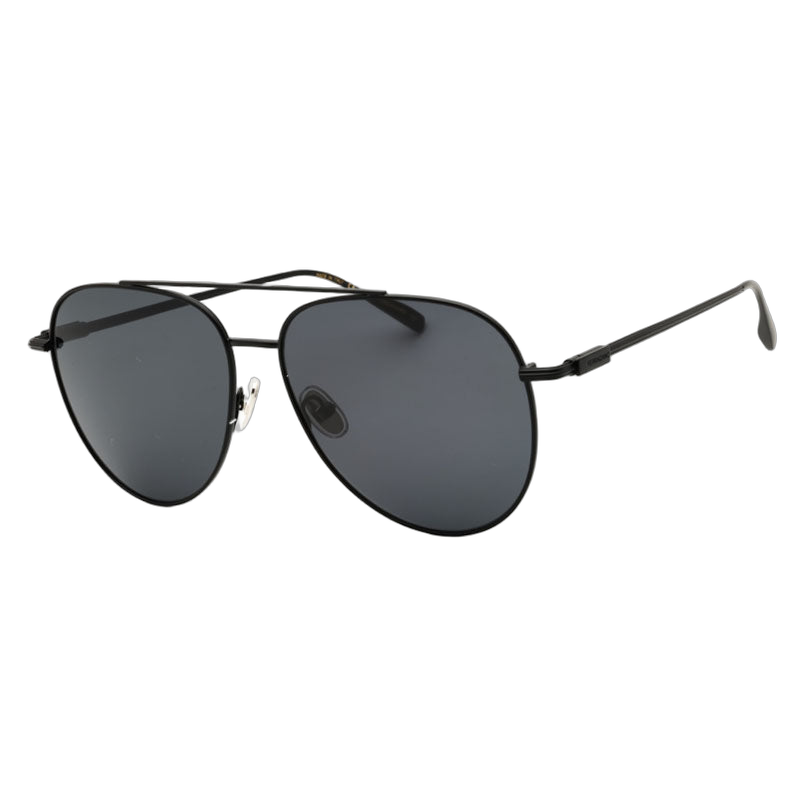 Ferragamo SF308S Aviator-Style Metal Frame Sunglasses — Black