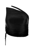 Andrea Adamo Asymmetric Draped Sweater — Black