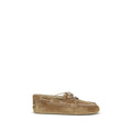 Miu Miu Suede Slip-On Loafer — Beige