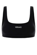 Versace Cotton Bikini Top — Black