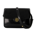 Tory Burch Leather Hobo Shoulder Bag — Black