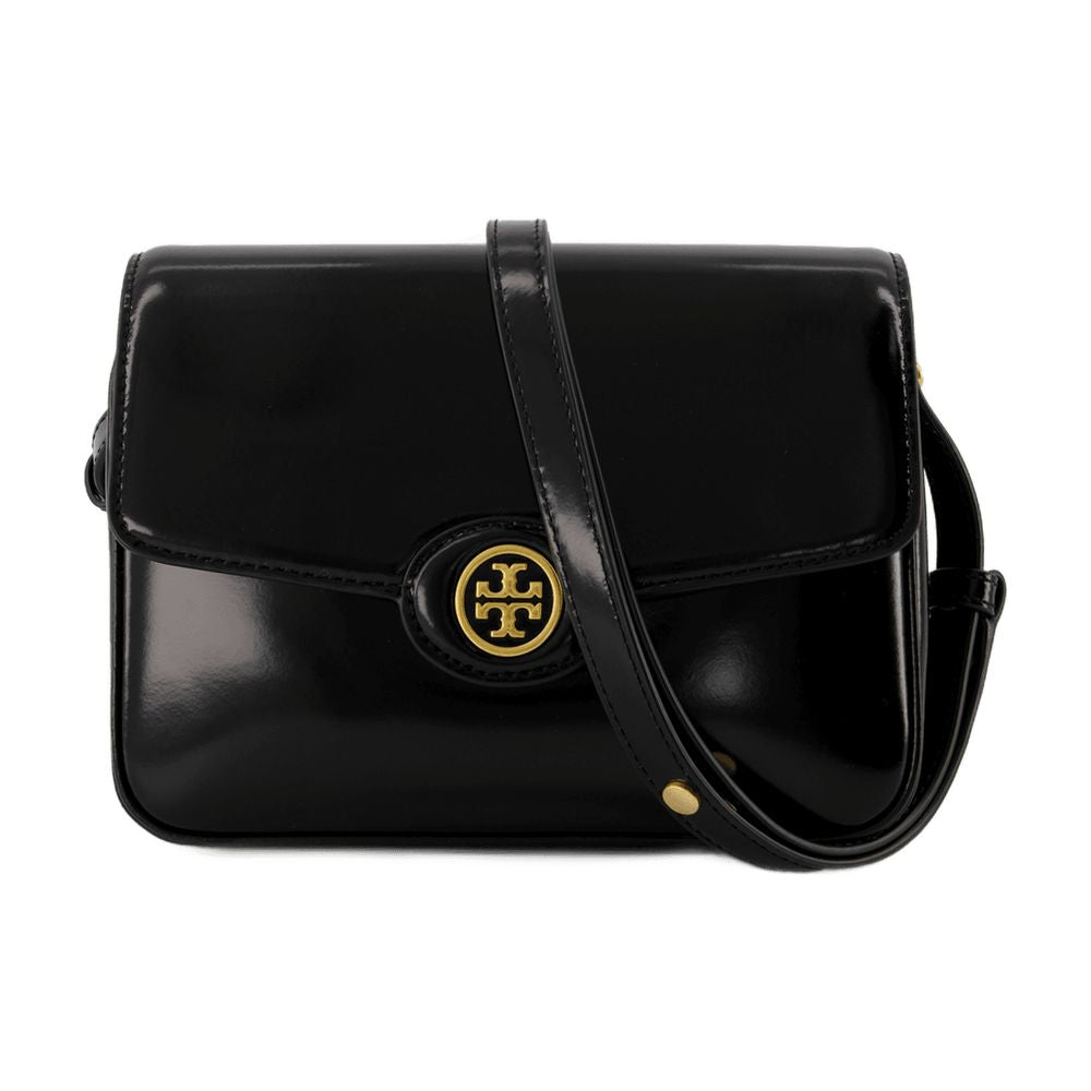 Tory Burch Leather Hobo Shoulder Bag — Black