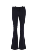 Off-White Virgin Wool Flared Trousers — Blue