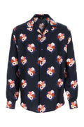 Fendi Floral Silk Shirt — Navy