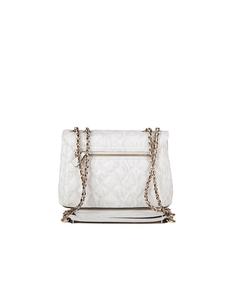 Guess Quilted Polyurethane Shoulder Bag — White