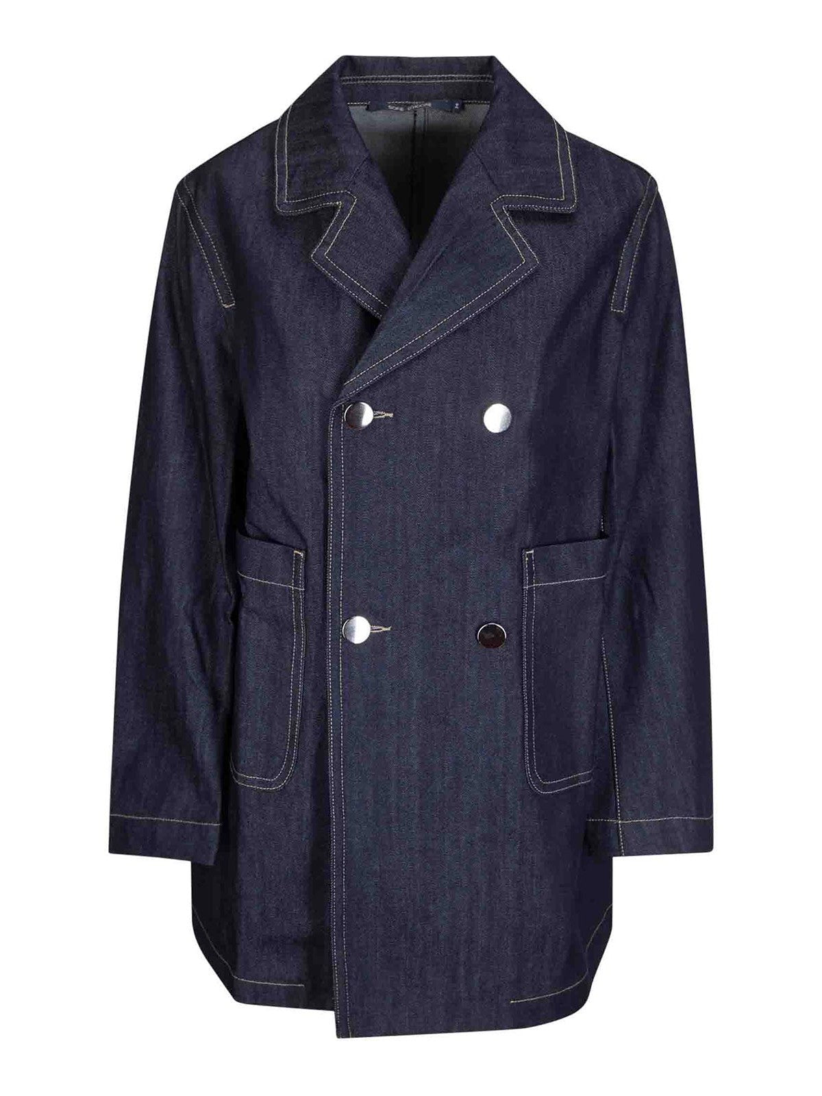 Sofie D'Hoore Double-Breasted Denim Jacket — Navy