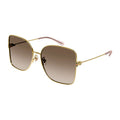 Gucci GG1282SA003 Square Metal-Frame Sunglasses — Gold