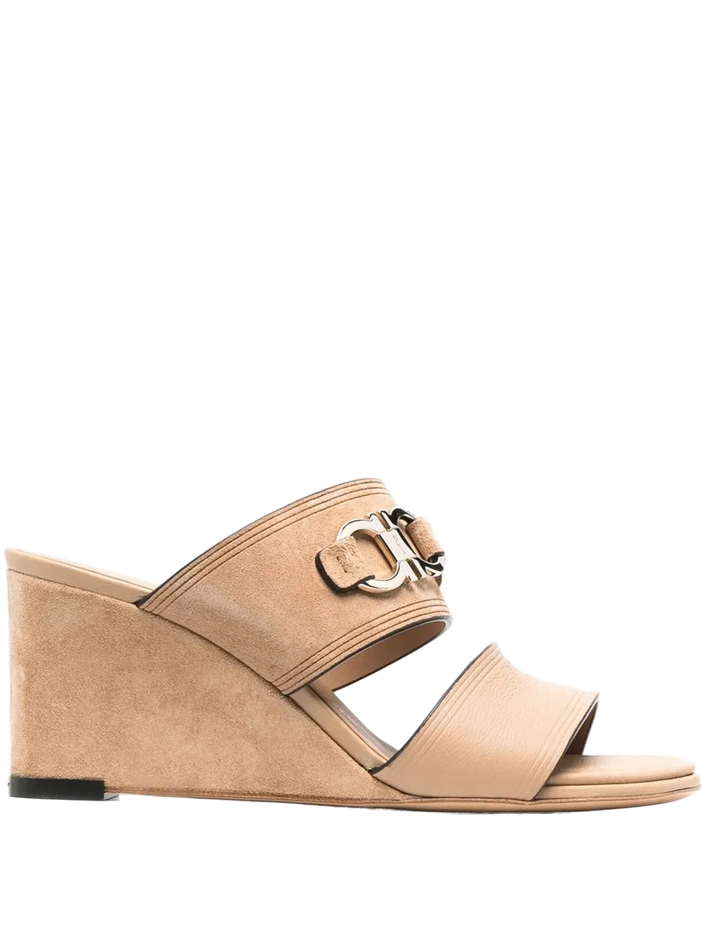 Ferragamo Chaim Wedge Mule — Beige