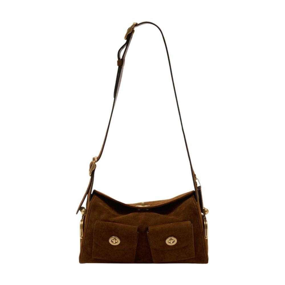 Coach Leather Shoulder Bag — Brown