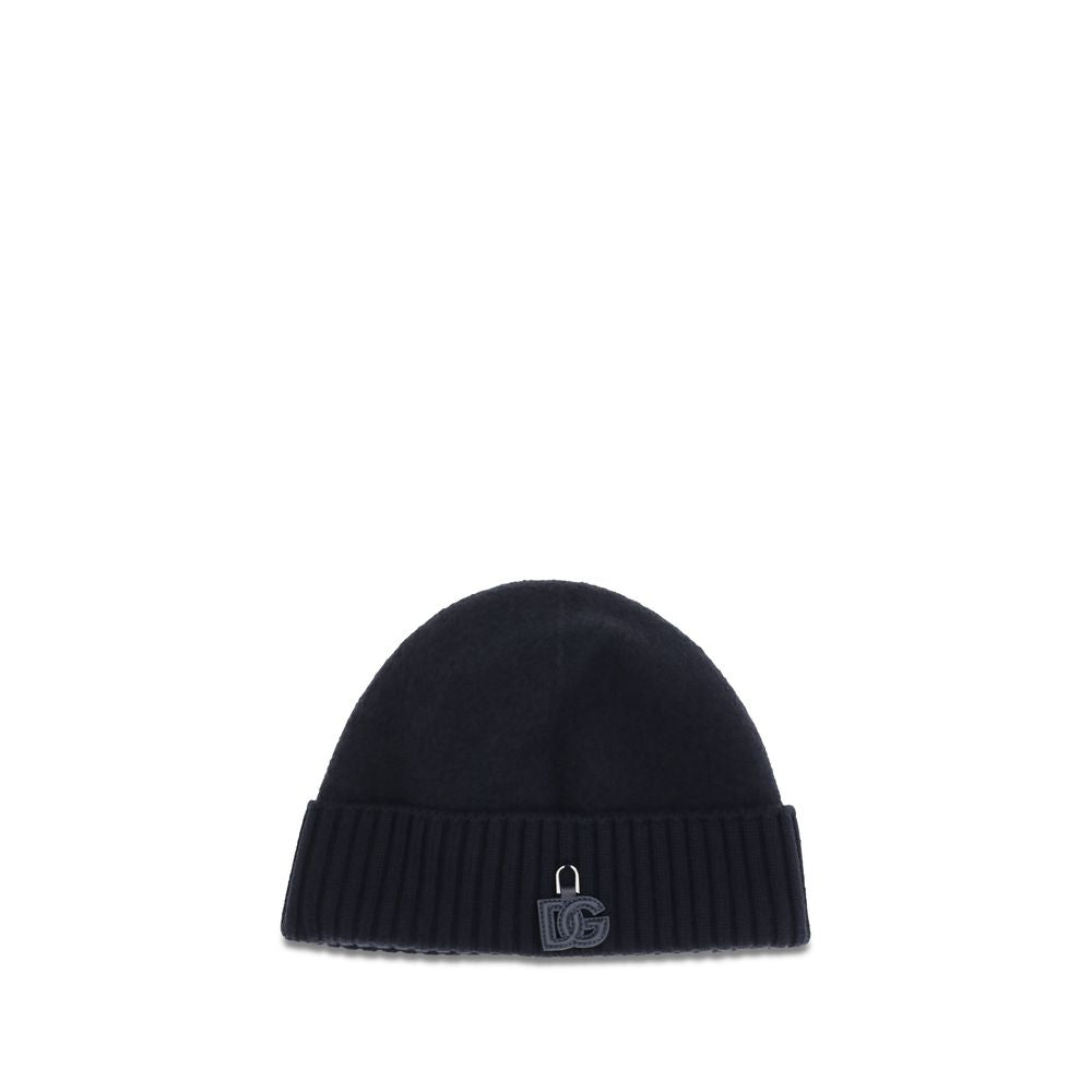 Dolce & Gabbana DOGX53KTJDVLQB0310BB Wool Ribbed Beanie — Black