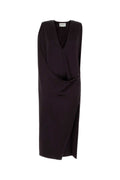 Sportmax Wrap Viscose Dress — Brown