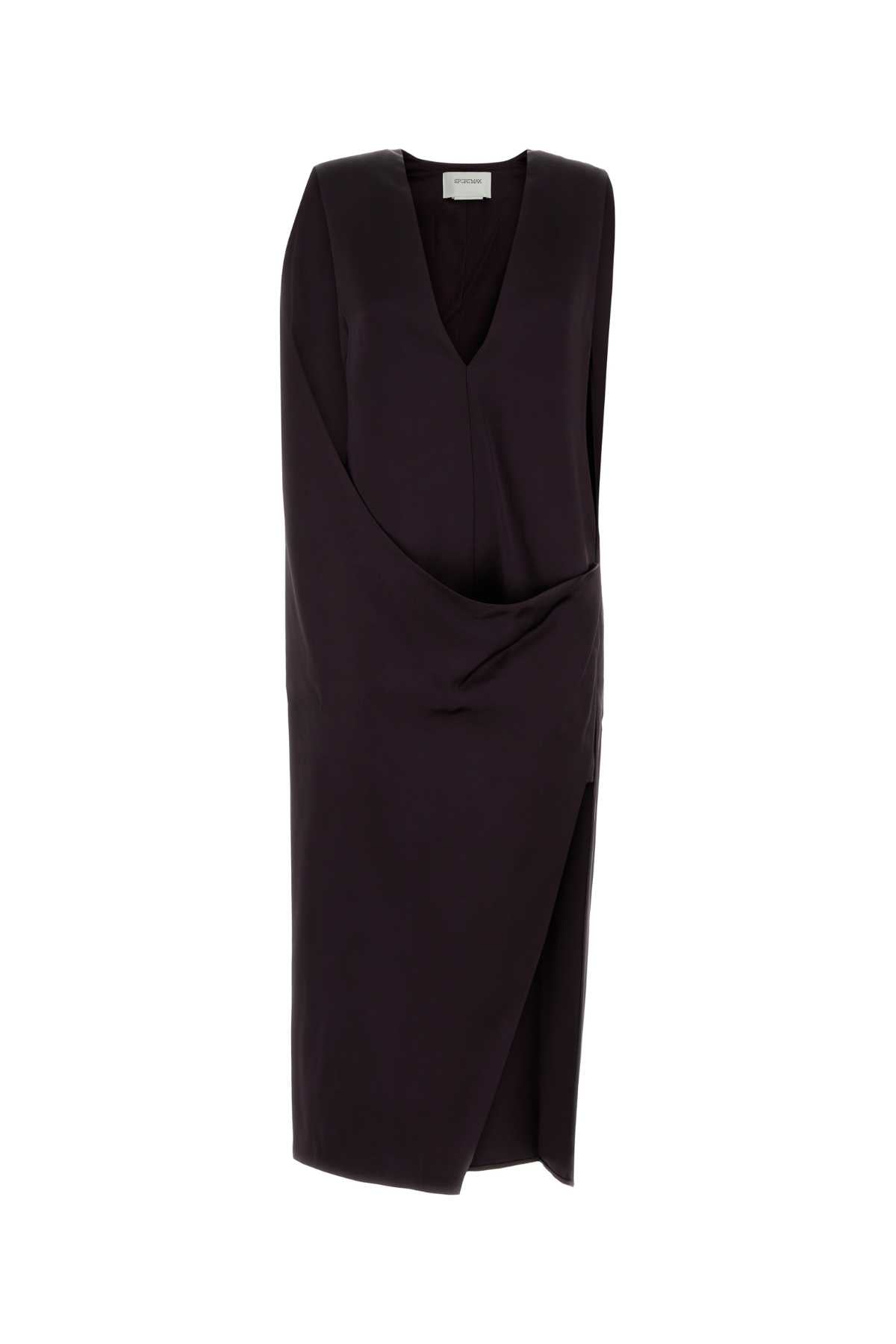Sportmax Wrap Viscose Dress — Brown