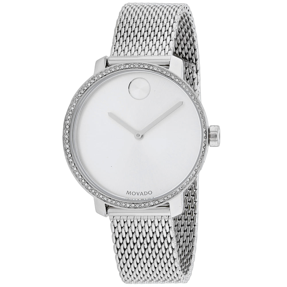 Movado Diamond-Set Dial Watch — Silver