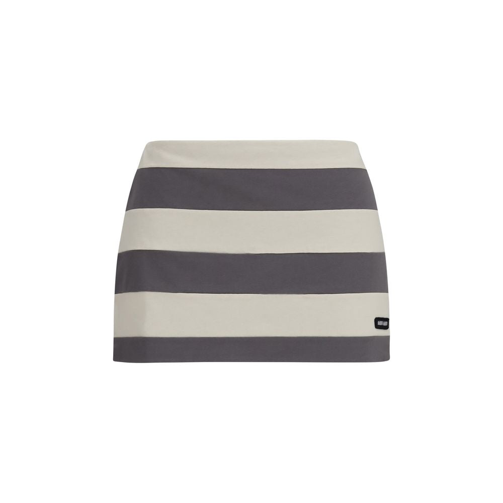 Miu Miu Striped Cotton Mini Skirt — Multicolor