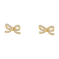 Self-Portrait Crystal Bow Earrings — Gold