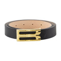 Victoria Beckham Gold-Buckle Calfskin Belt — Black