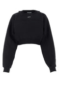 Off-White Logo-Embroidered Cotton Sweatshirt — Black