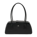 Courreges Strip Shoulder Bag — Black