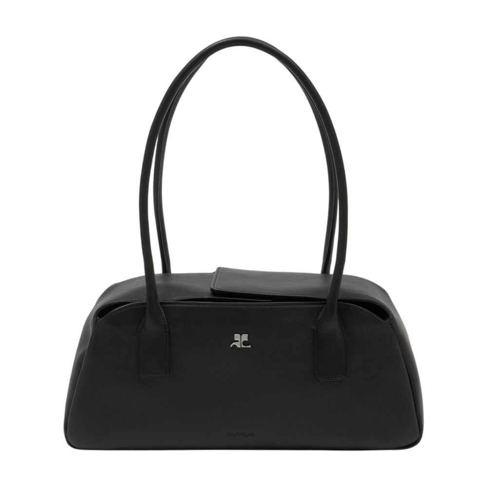 Courreges Strip Shoulder Bag — Black