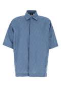 Fendi Linen-Cotton Shirt — Blue
