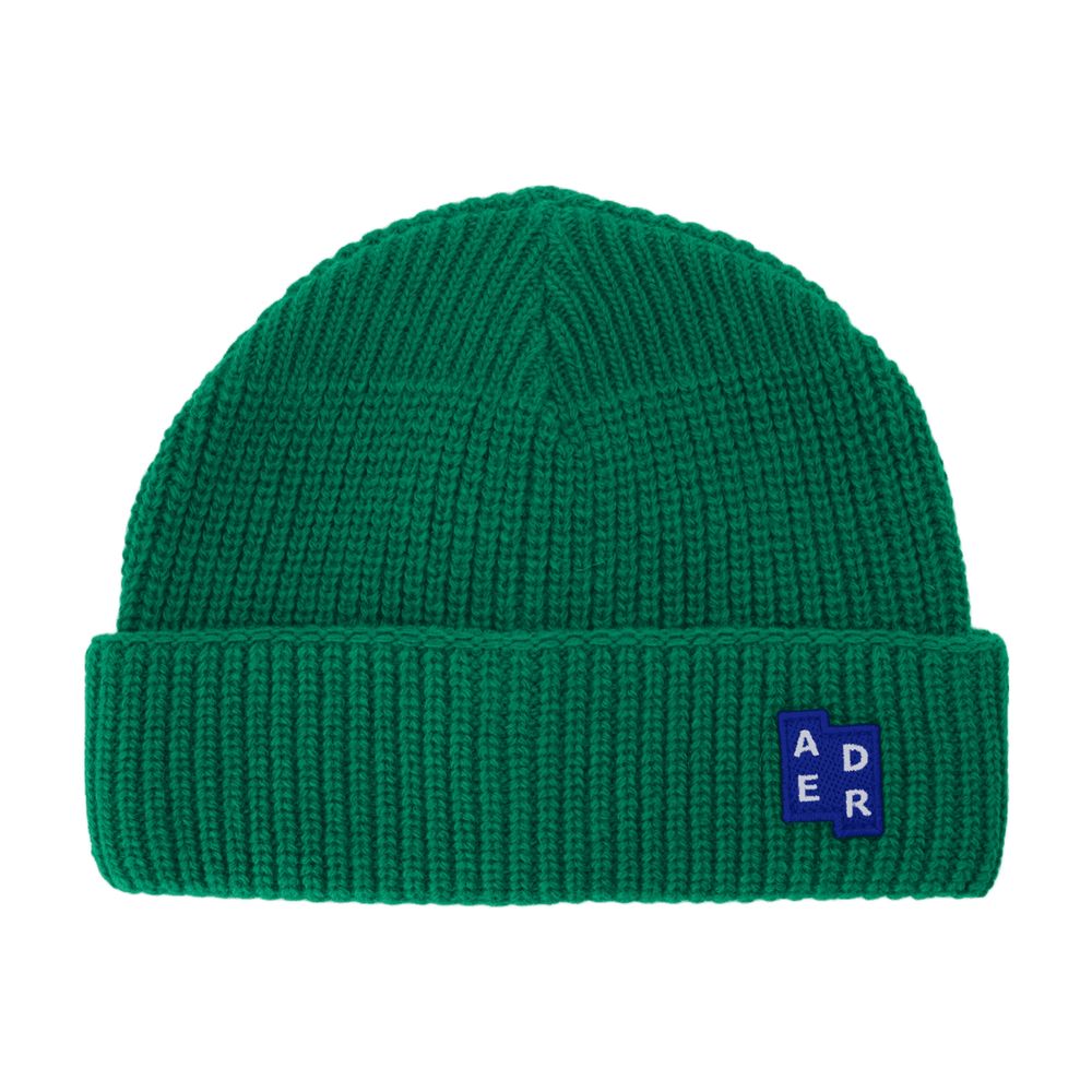 Ader Error BLAFWBE03GN Ribbed Wool Beanie — Green