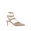 Valentino Garavani Studded Leather Pumps — Beige