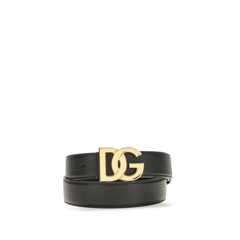 Dolce & Gabbana Interlocking DG Logo Belt — Black