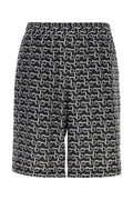 Burberry Silk Logo-Jacquard Bermudas — Black