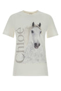 Chloé Horse-Print Graphic T-shirt — White