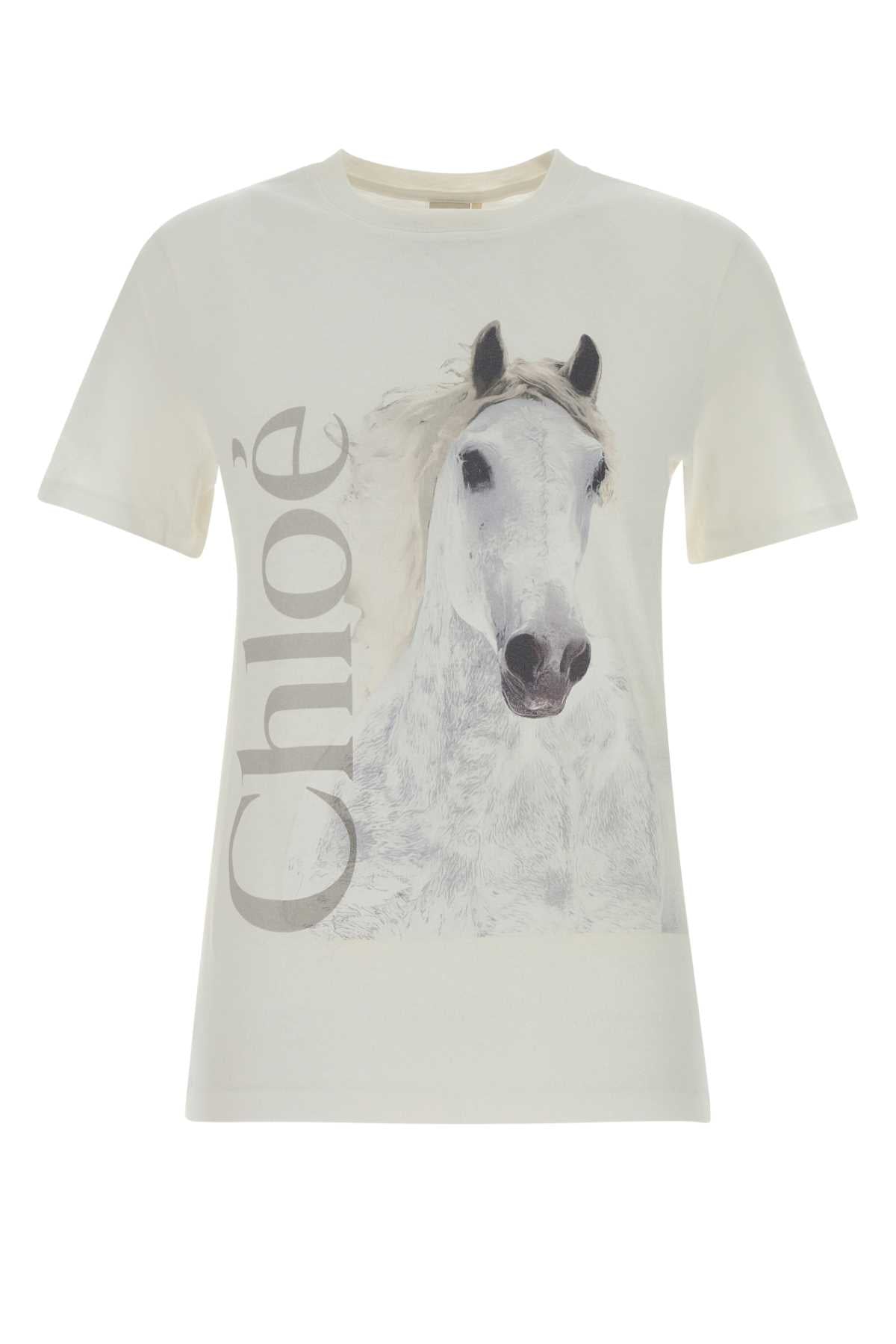 Chloé Horse-Print Graphic T-shirt — White