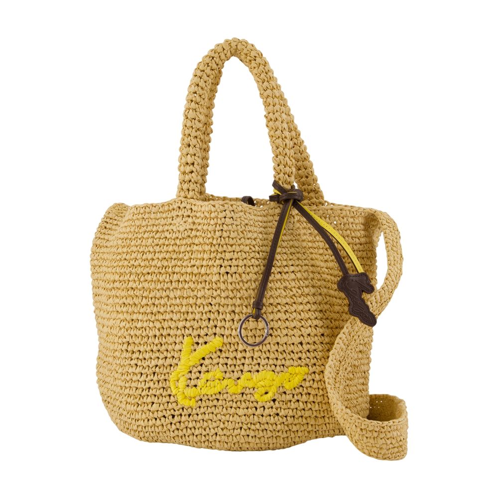 Kenzo Raffia Crossbody Bag — Beige