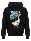 Moschino Goose-Print Cotton Sweatshirt — Black