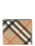 Burberry Check Pattern Bifold Wallet — Beige
