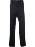 Valentino Pressed-Crease Tailored Trousers — Navy