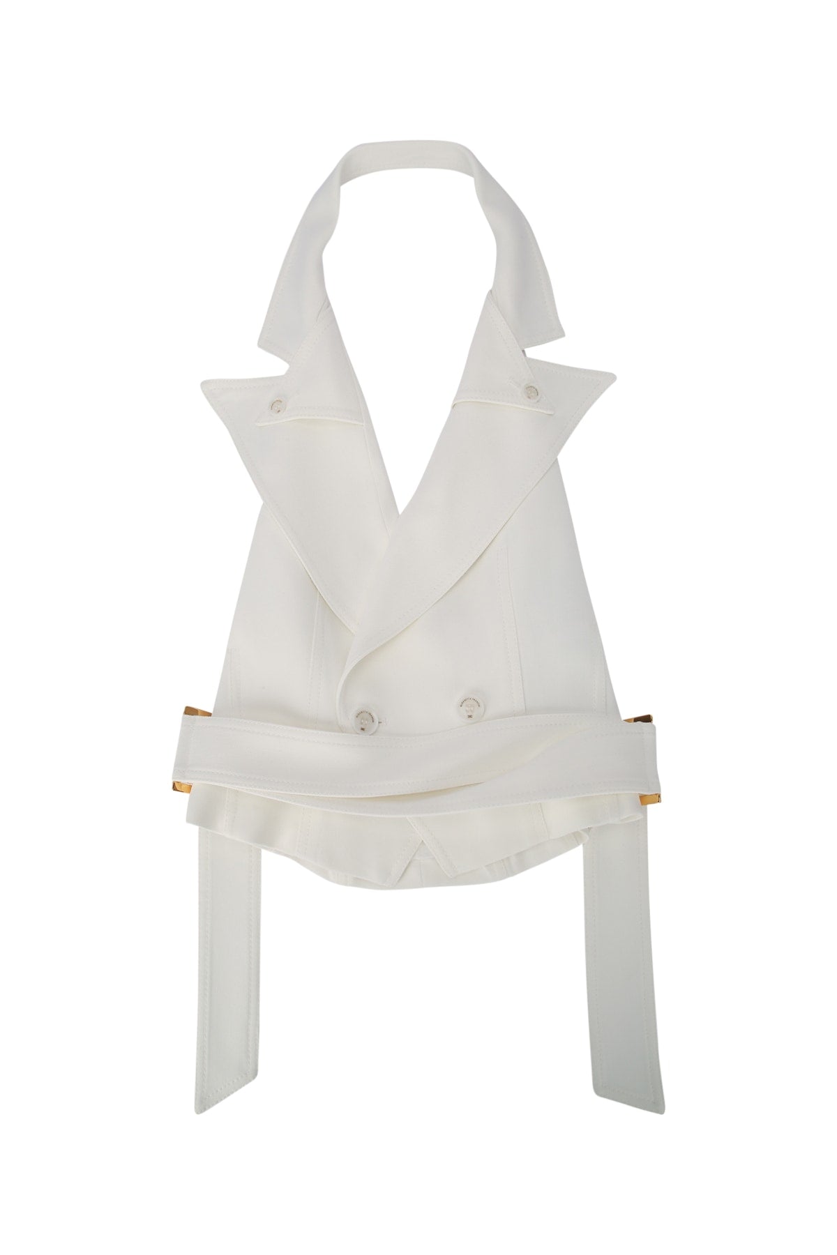 Elisabetta Franchi Tailored Cotton-Viscose Vest — White