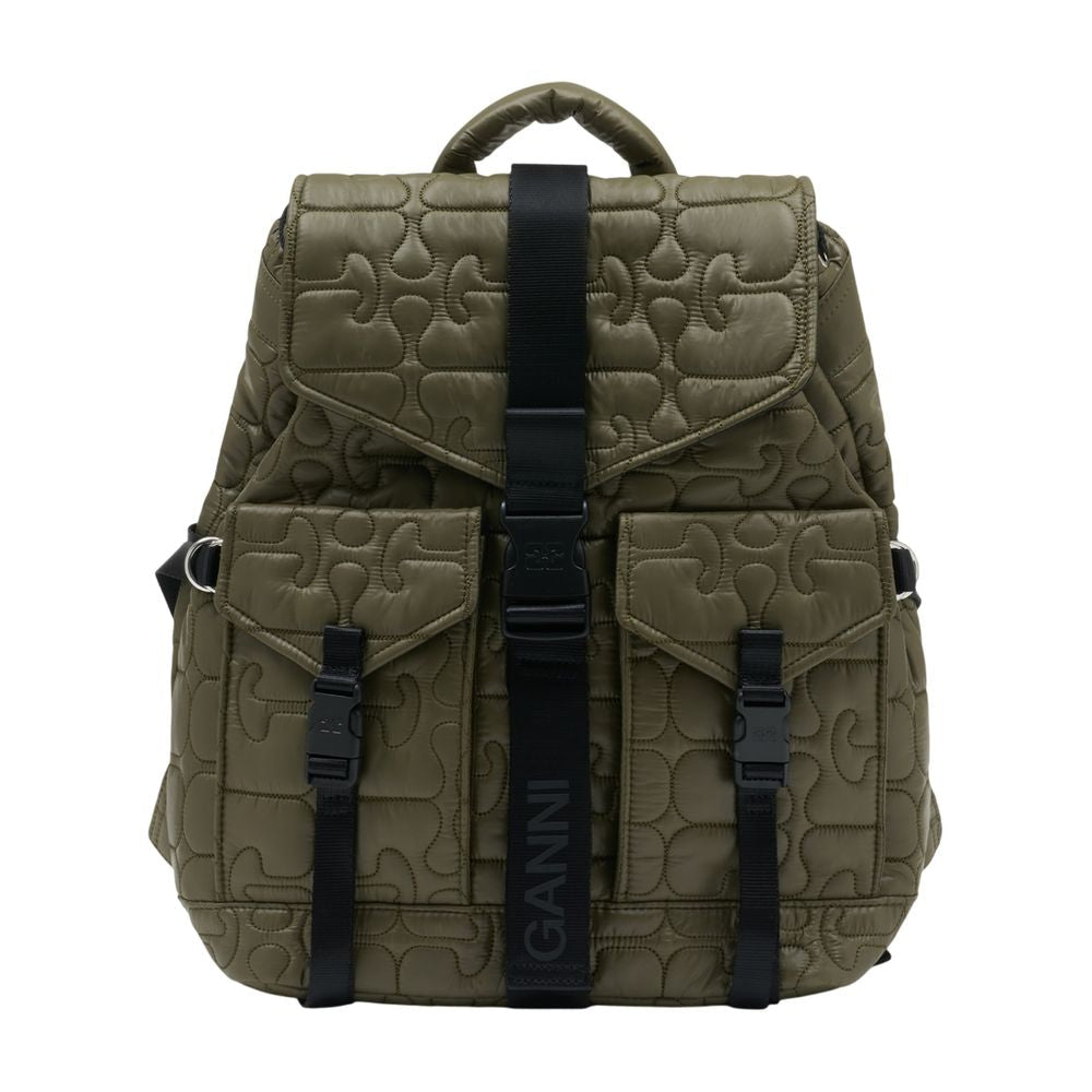 Ganni Re Tech Backpack — Green
