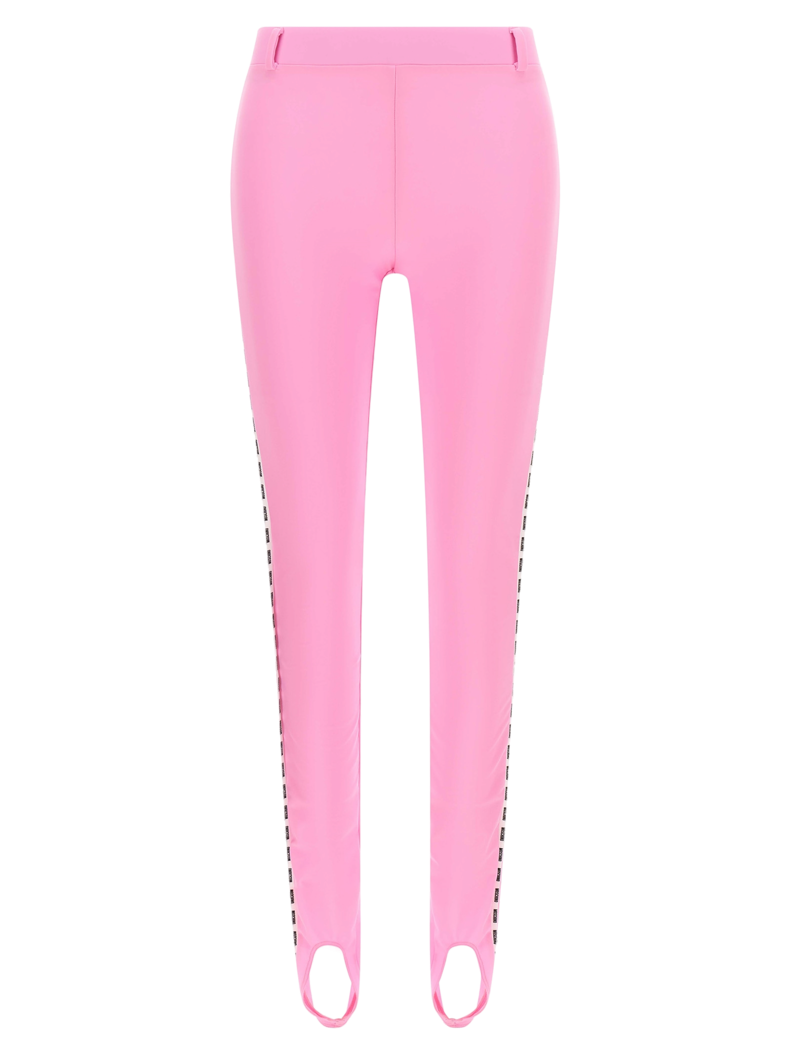 Moschino Logo-Striped Stretch Lycra Leggings — Pink