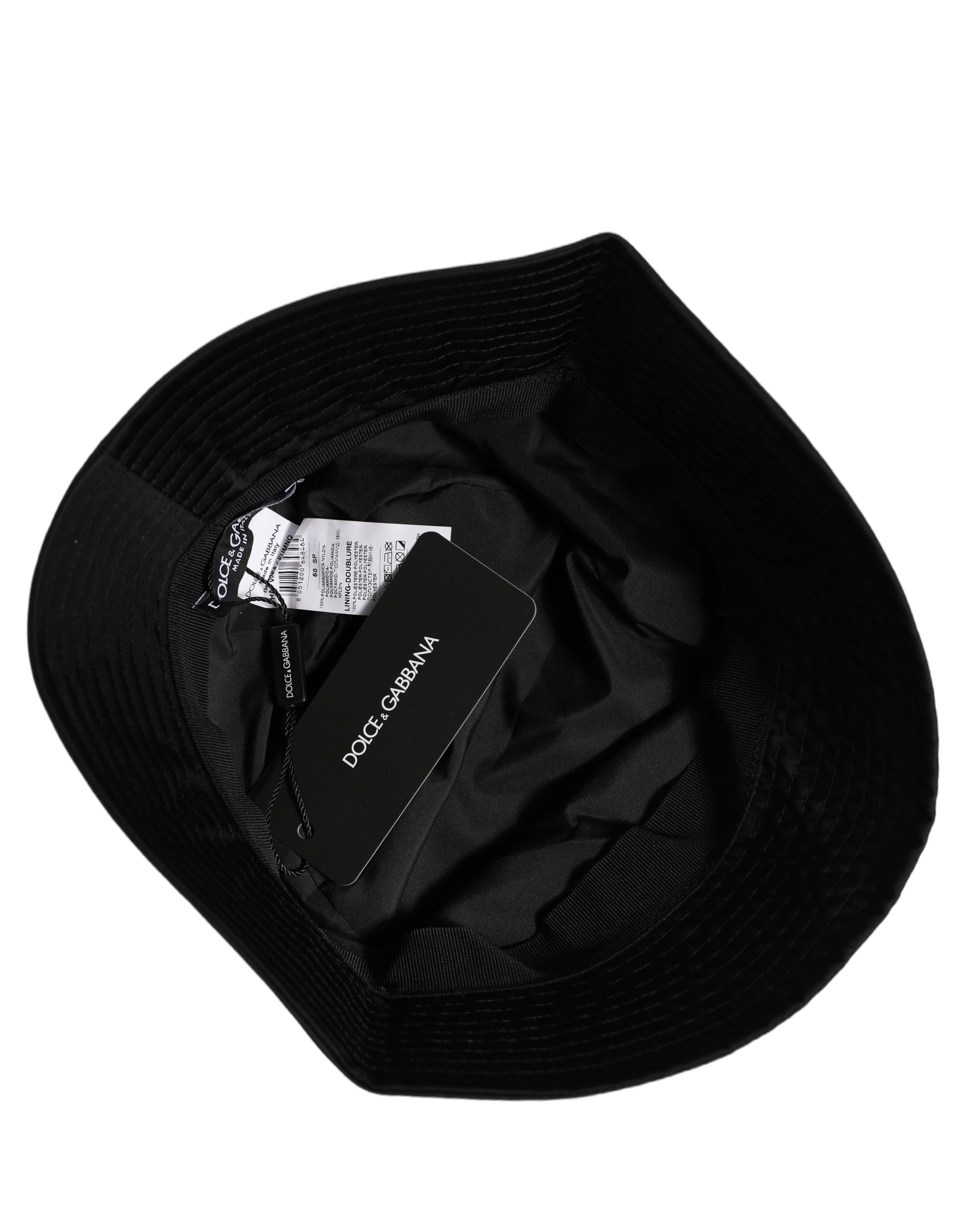 Dolce & Gabbana HAT10078 Nylon Wide Brim Bucket Hat — Black