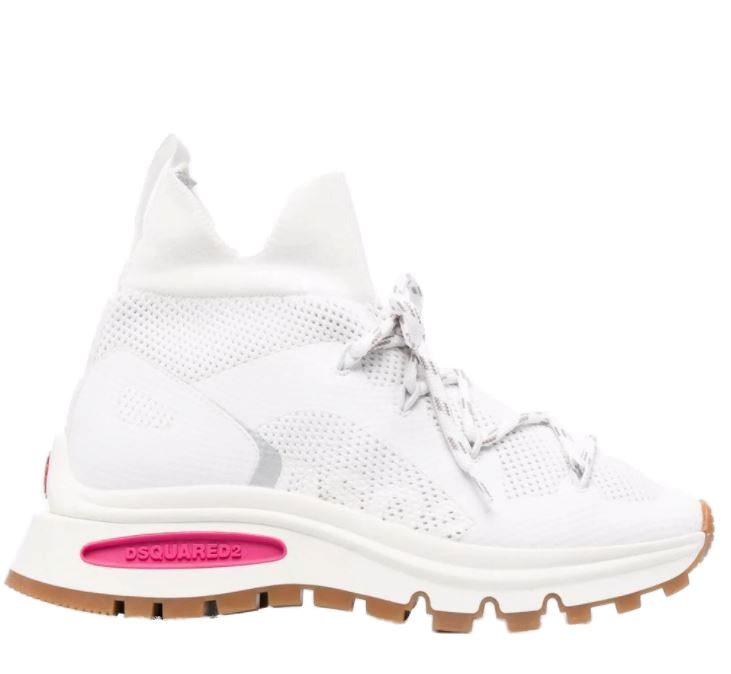 Dsquared2 Perforated Sock-Style Sneaker — White