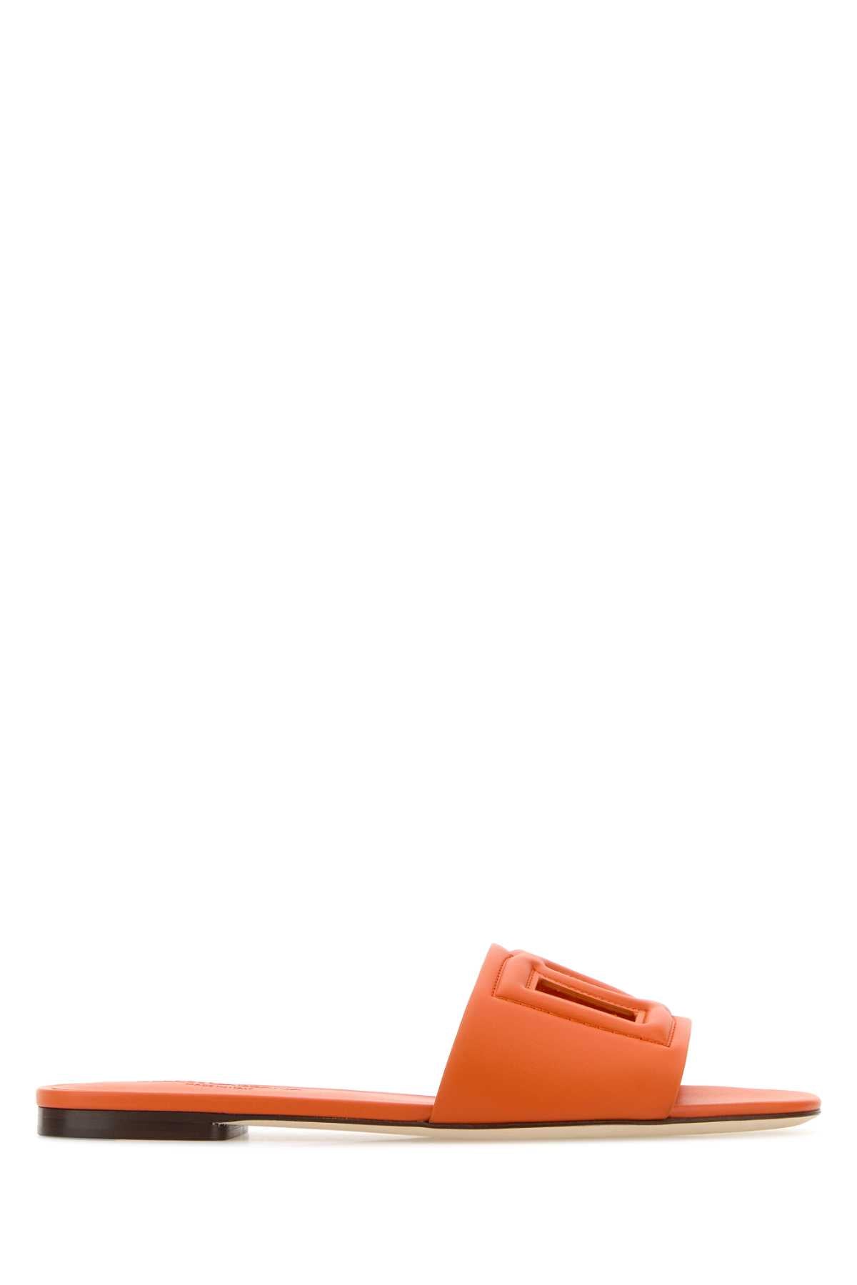 Dolce & Gabbana Nappa Leather Mule Heel — Orange