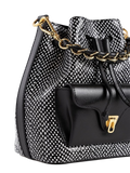 Bolso de hombro Coccinelle de piel con estampado Elaphe - Negro
