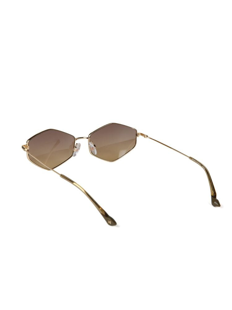 Hickmann HI3231 Metal Frame Gradient Brown Lens Sunglasses — Gold