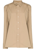 Bottega Veneta Gathered Detail Shirt — Brown