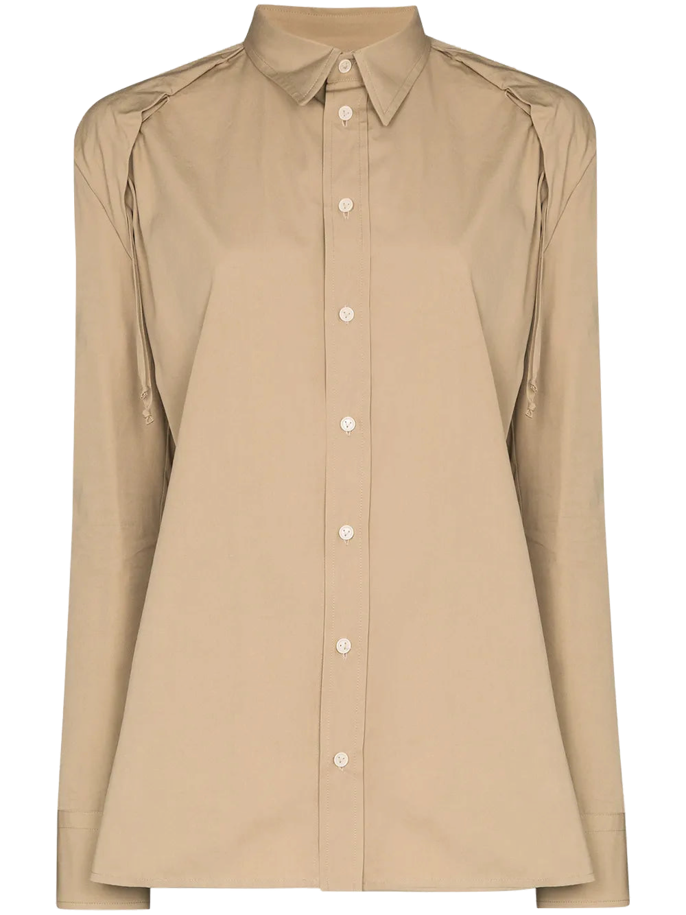 Bottega Veneta Gathered Detail Shirt — Brown